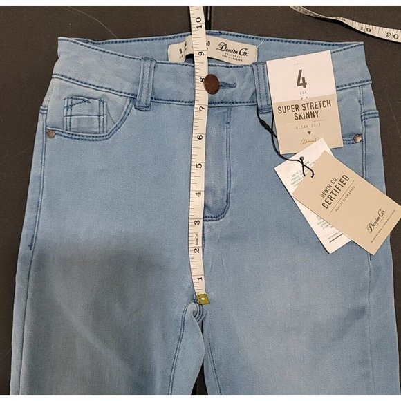 Women's Denim Co Jeans Super Stretch Ultra Soft Sz 4 Skinny Light Wash Blue Read - Picture 6 of 11